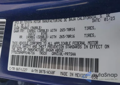 2023 Toyota Tacoma Trd Off Road from USA, damaged, VIN 3TMDZ5BN8PM146716